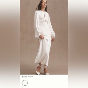 Significant other at Anthropologie long sleeve white ivory gown. Size 4